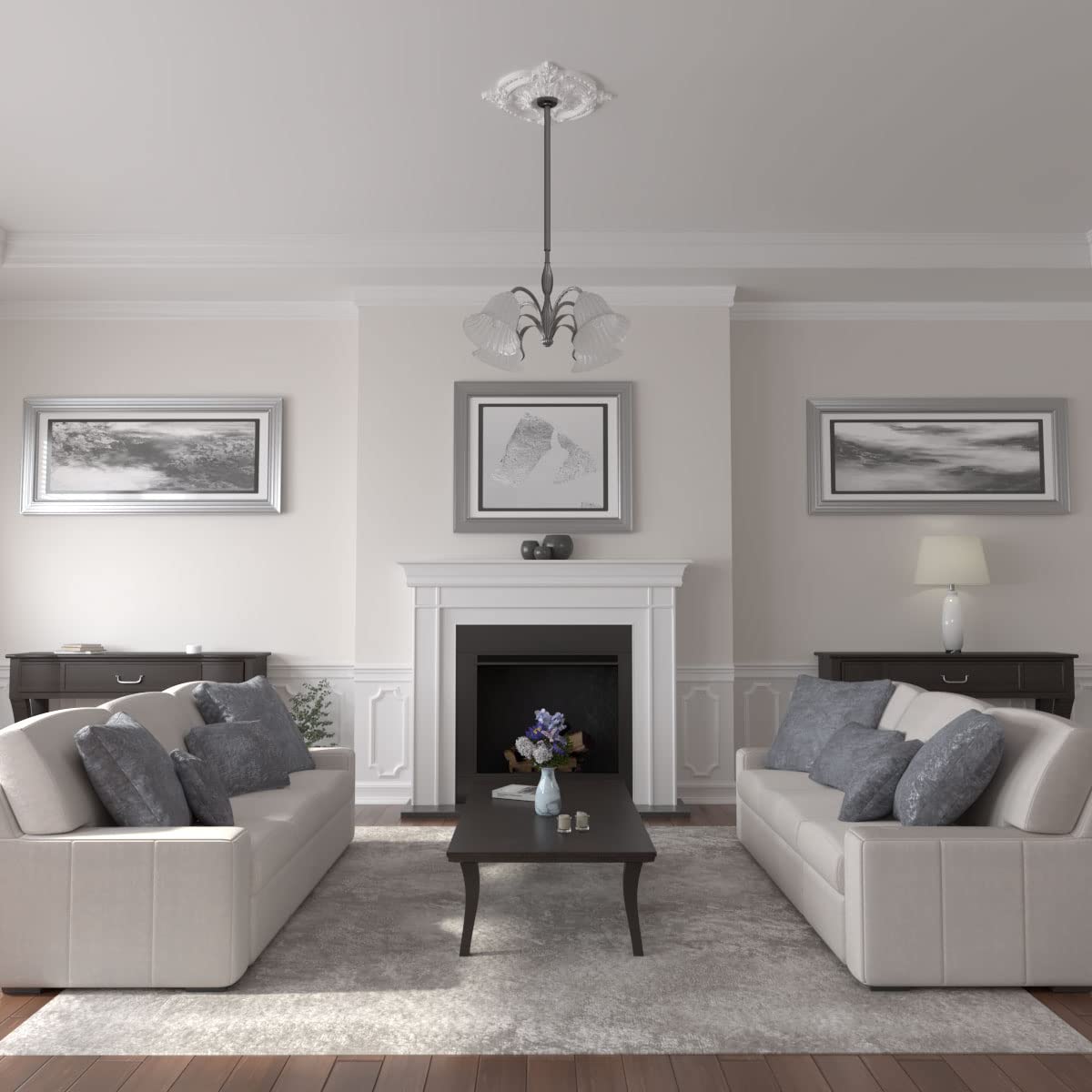 Ekena Millwork CM28BE 28 3/8"OD x 3 3/4"ID x 1 5/8"P Benson Classic Ceiling Medallion