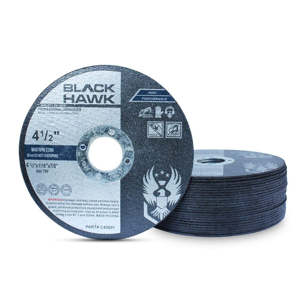 BHA Metal and Stainless Steel Cut Off Wheels for Angle Grinders, 4.5” x 1/16” x 7/8” - 25 Pack