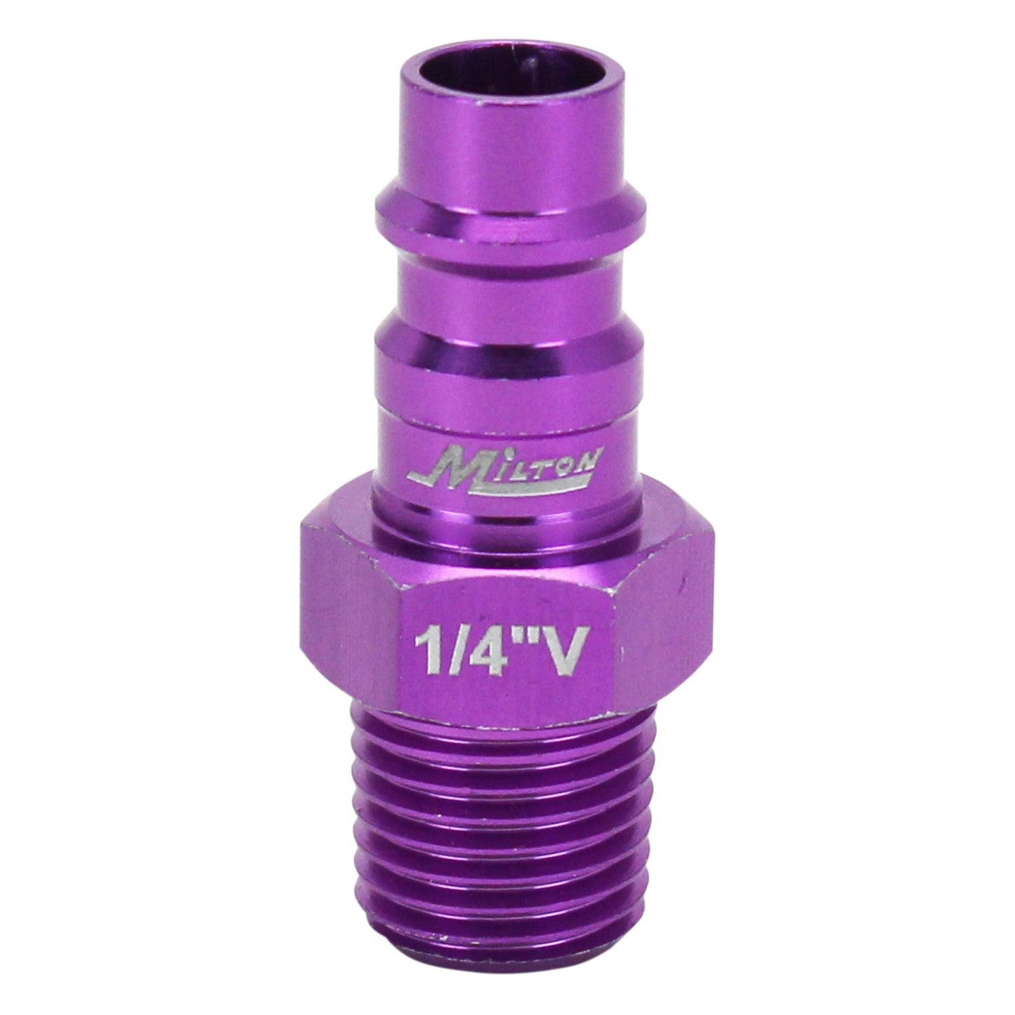 Milton 760VC-20 ColorFit HighFlowPRO Plugs, V-style Purple, 1/4" NPT Male, Box of 20