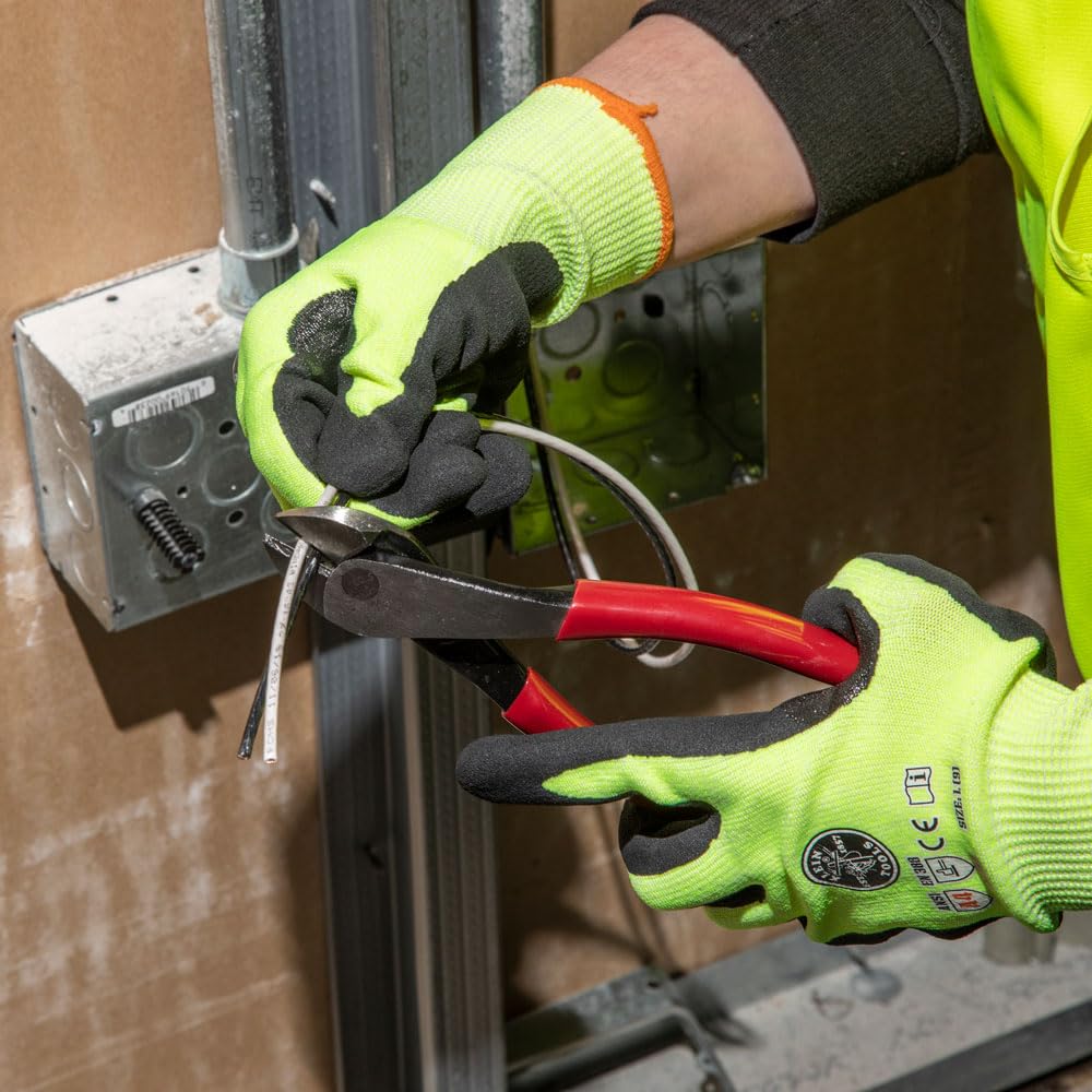 Klein Tools D248-8 Pliers, Made in USA, Diagonal Cutting Multi-Purpose Pliers with Angled Head, High-Leverage Design, and Short Jaw, 8-Inch