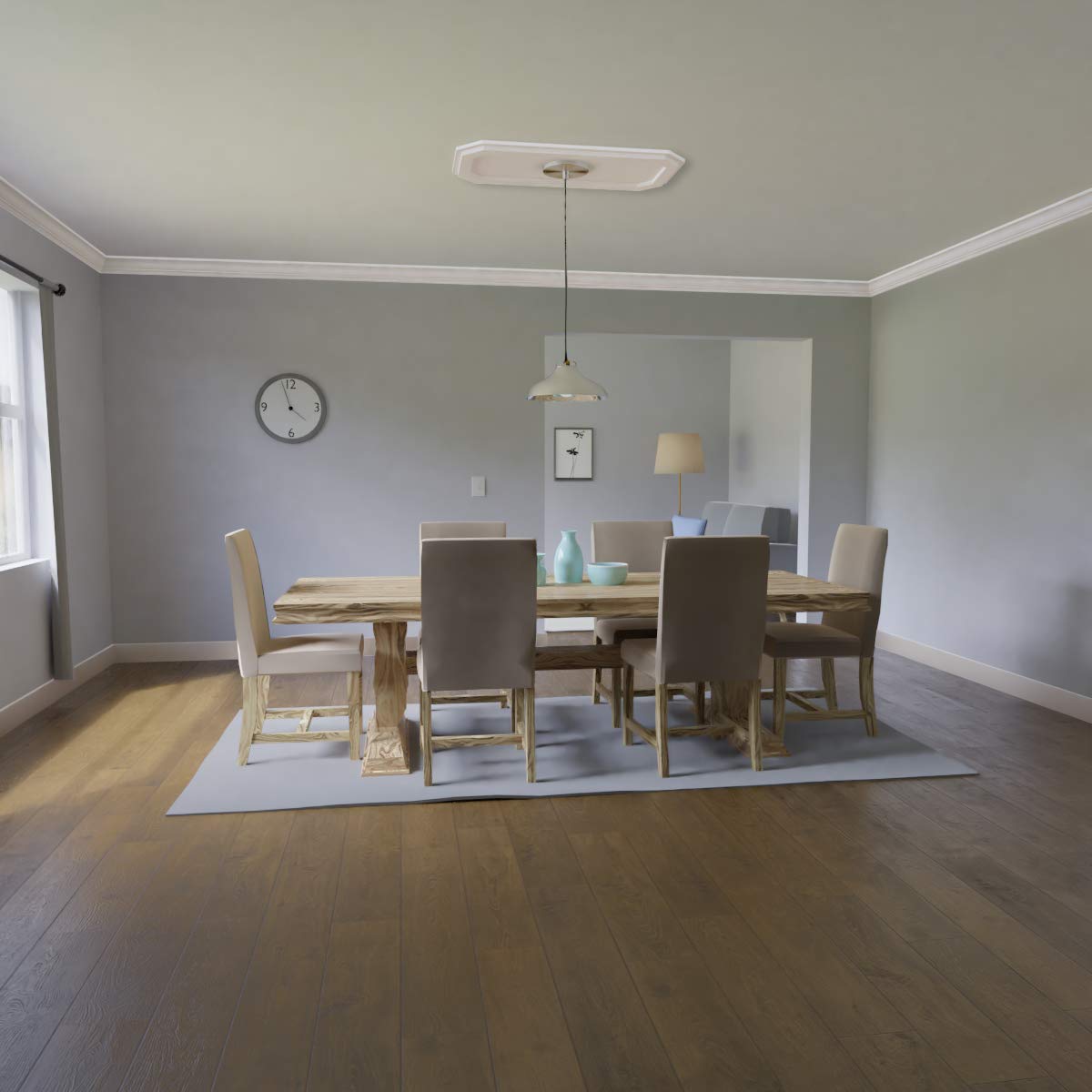 Ekena Millwork CMP20X10ED-04000 Emerald Architectural Grade PVC Contemporary Urethane Ceiling Medallions 20"W x 10"H x 4"ID x 7"C x 1"P