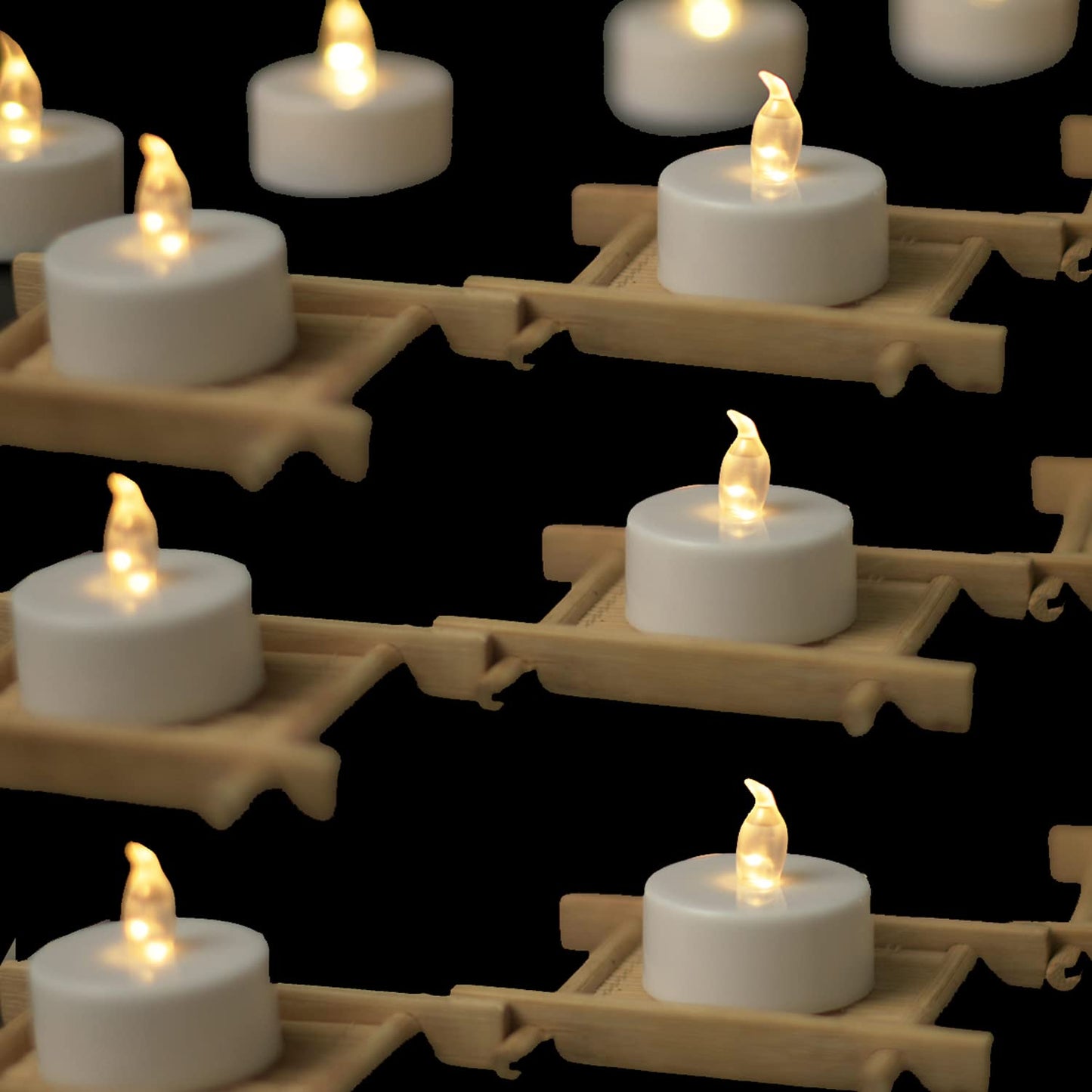 YIWER Flameless Tealight Candles, Set of 24 – Realistic Flickering Warm White LED Tea Lights for Parties, Halloween, Festivals, Cozy Decor