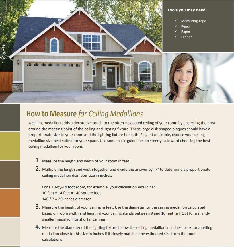 Ekena Millwork 10 5/8"OD x 5 3/4"ID x 1/2"P Claremont Ceiling Medallion, Two Piece (Fits Canopies up to 7")