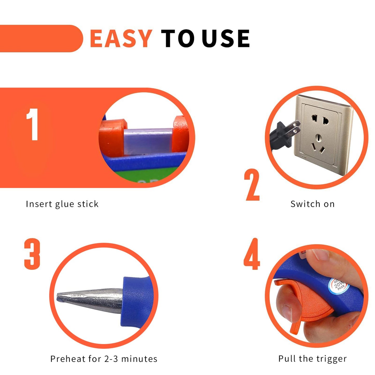 Mini Hot Glue Gun Set with 20 Sticks, Portable DIY Craft Glue Gun Kit with Hardshell Case for School, Arts & Crafts