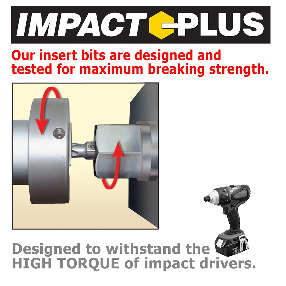 IVY Classic 45356 1-Inch x 3/32-Inch Hex Insert Bit, Impact Plus, 10-Pack