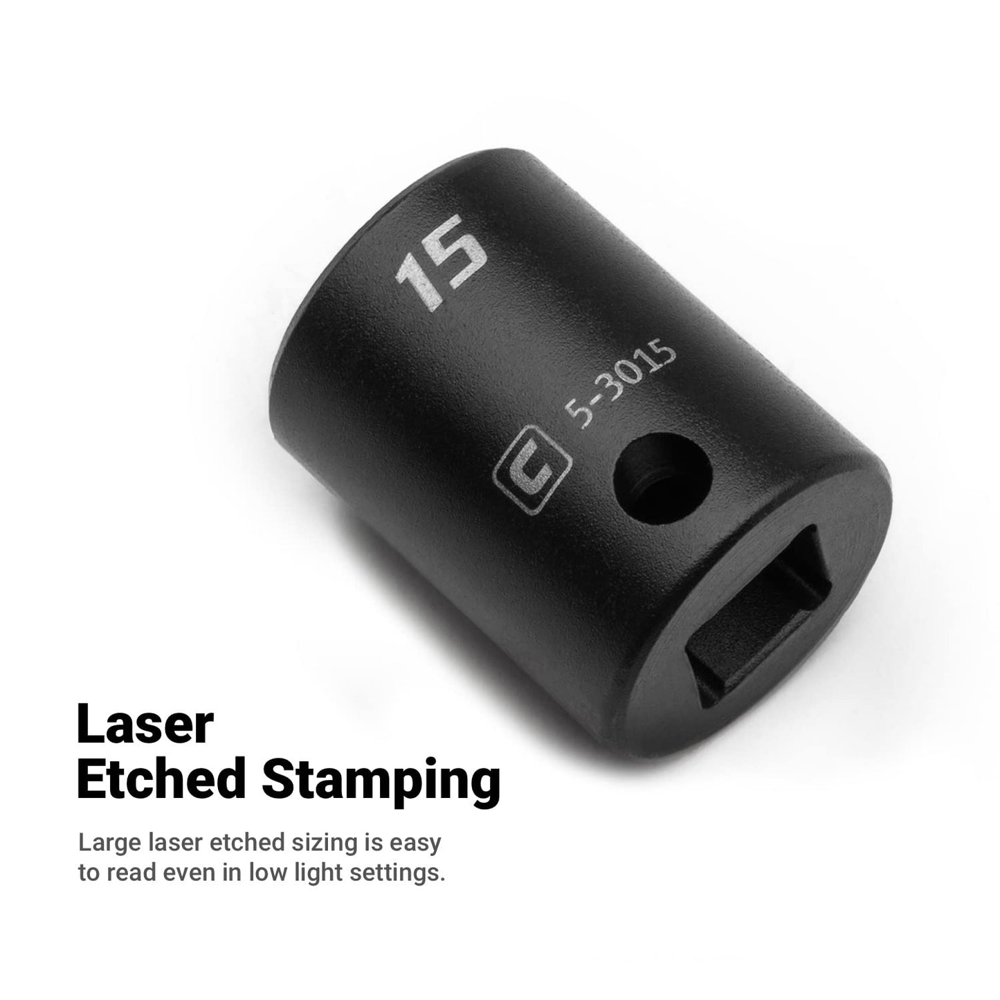 Capri Tools 13 mm Shallow Impact Socket, 3/8-Inch Drive, 6-Point, Metric