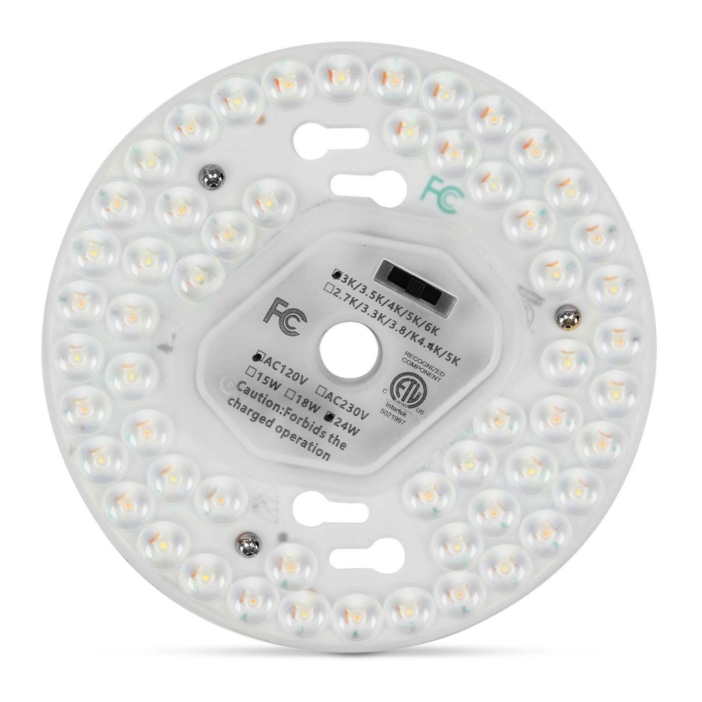 SHENGQINGTOP 5.12" LED Ceiling Fan Light Retrofit Kit, 24W 2200LM, 5CCT 3000K-6000K, Dimmable, CRI80, 120V Replacement PCB