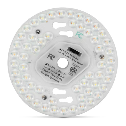 SHENGQINGTOP 5.12" LED Ceiling Fan Light Retrofit Kit, 24W 2200LM, 5CCT 3000K-6000K, Dimmable, CRI80, 120V Replacement PCB