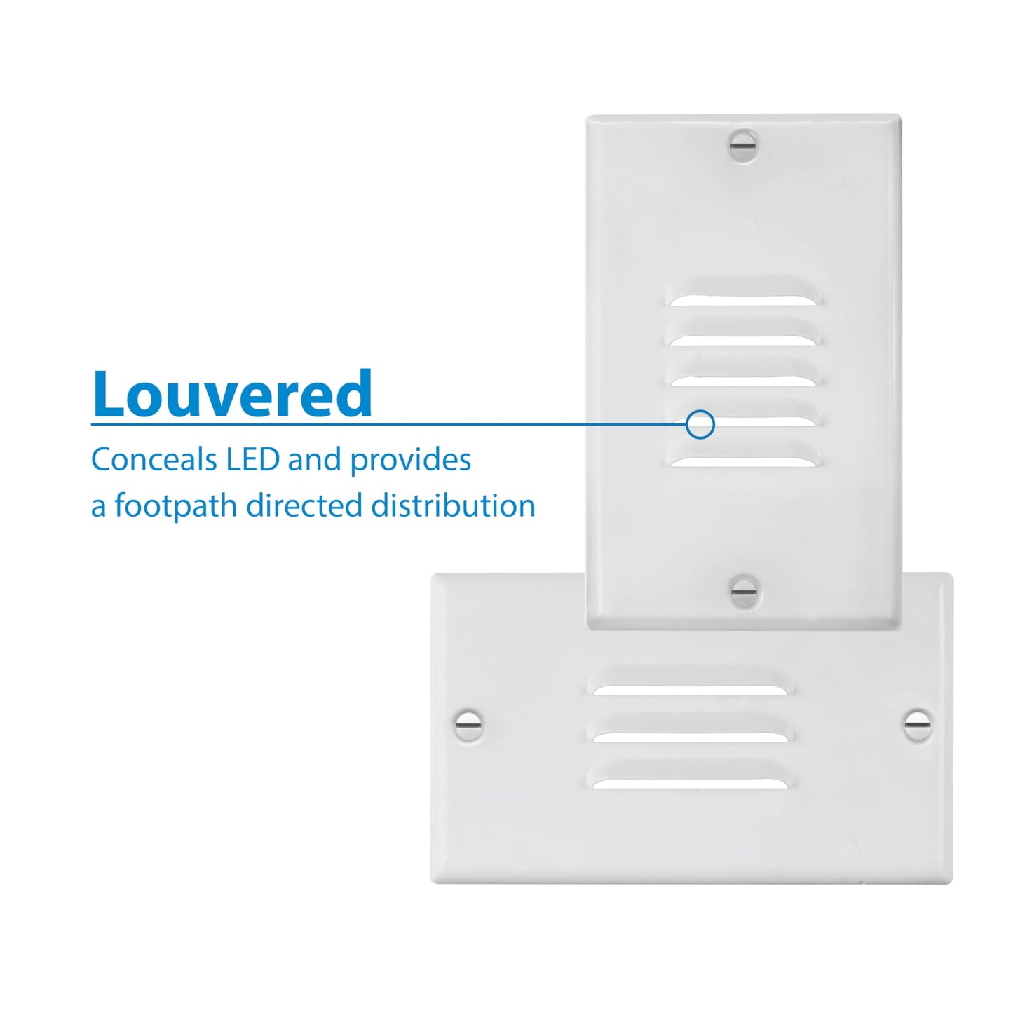 STP2 Louvered White LED Step Light with Photocell (STP2L120WHPC)