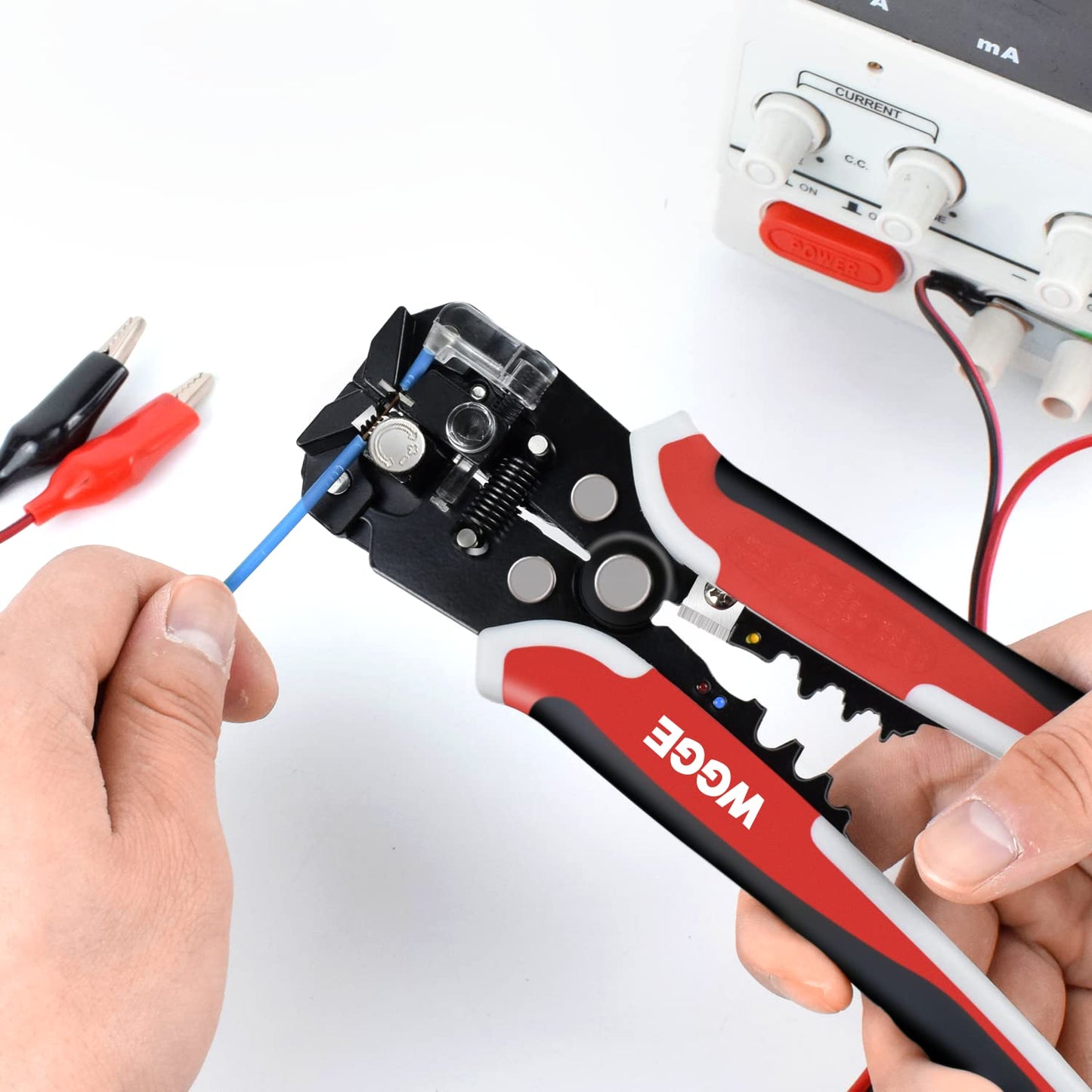 WGGE WG-014 3-in-1 Self-Adjusting Wire Stripper, Cutter & Crimper, AWG 10-24, 8" Automatic Wire Stripping Pliers Tool
