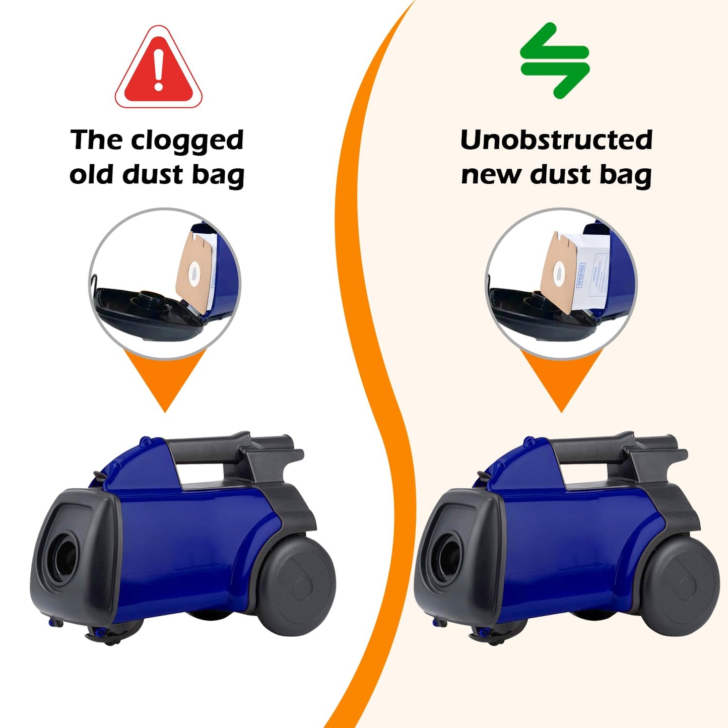 8-Pack MM Style Vacuum Bags for Eureka Mighty Mite 3670 & 3680 – Replaces 60295/60295A/B/C, 60296, 60297A – High Filtration