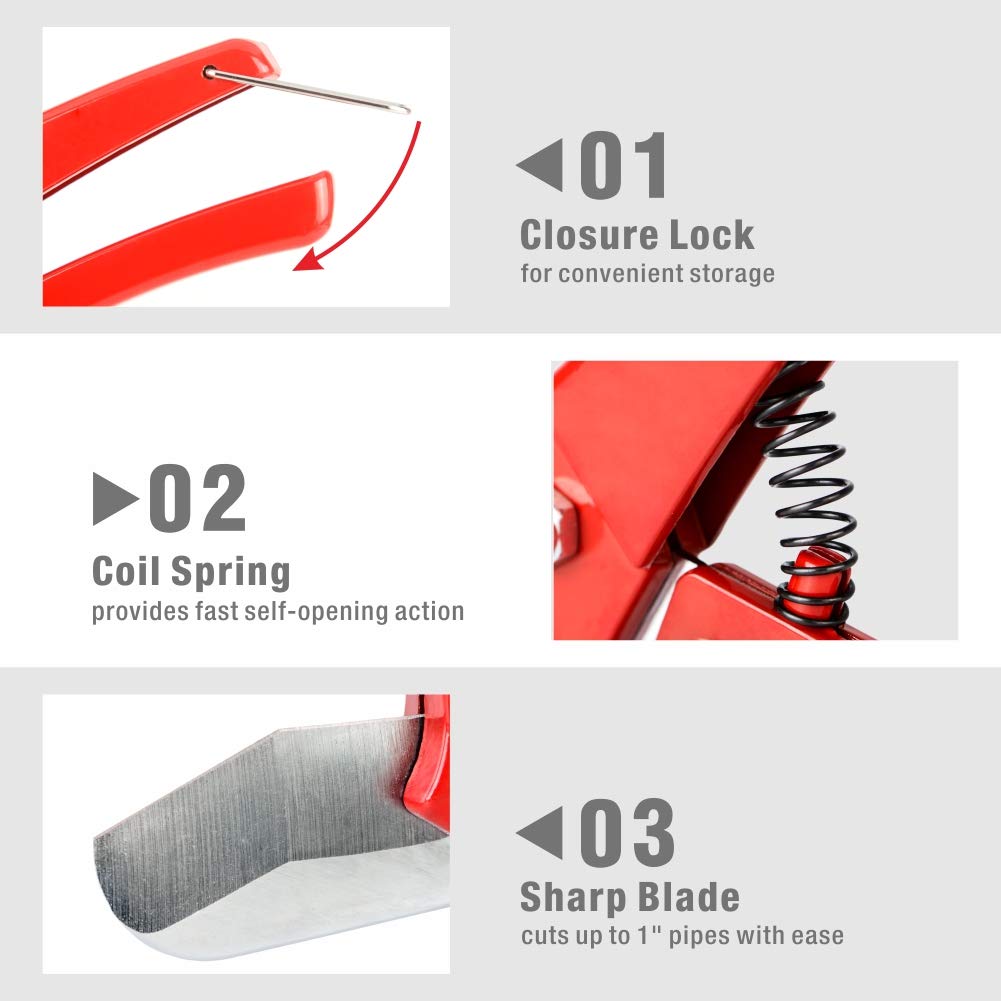 IWISS iCrimp PEX Pipe Cutters Tool for Cutting 1/8"-1" PEX Tubings, NOT for PVC Pipes