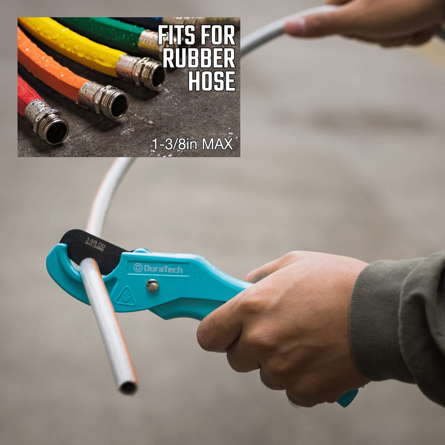 DURATECH PEX Pipe Cutter for 1/8"-1" PEX & Rubber Hoses, PTFE-Coated Sharp Blade, Ideal for Home & Plumbing Repairs (Not PVC)