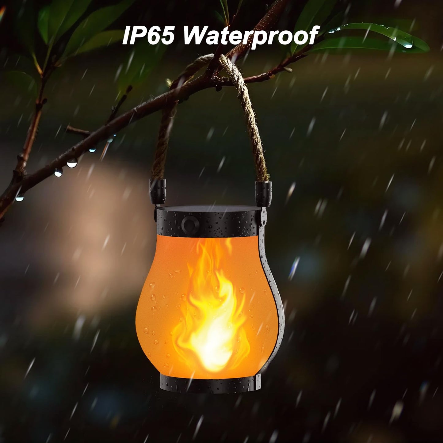 Hompavo Gen2 Solar Lanterns Outdoor, Dual Charging USB/Solar, 2 Modes, Waterproof Hanging/Table Lights for Yard, Patio, Garden, 2-Pack