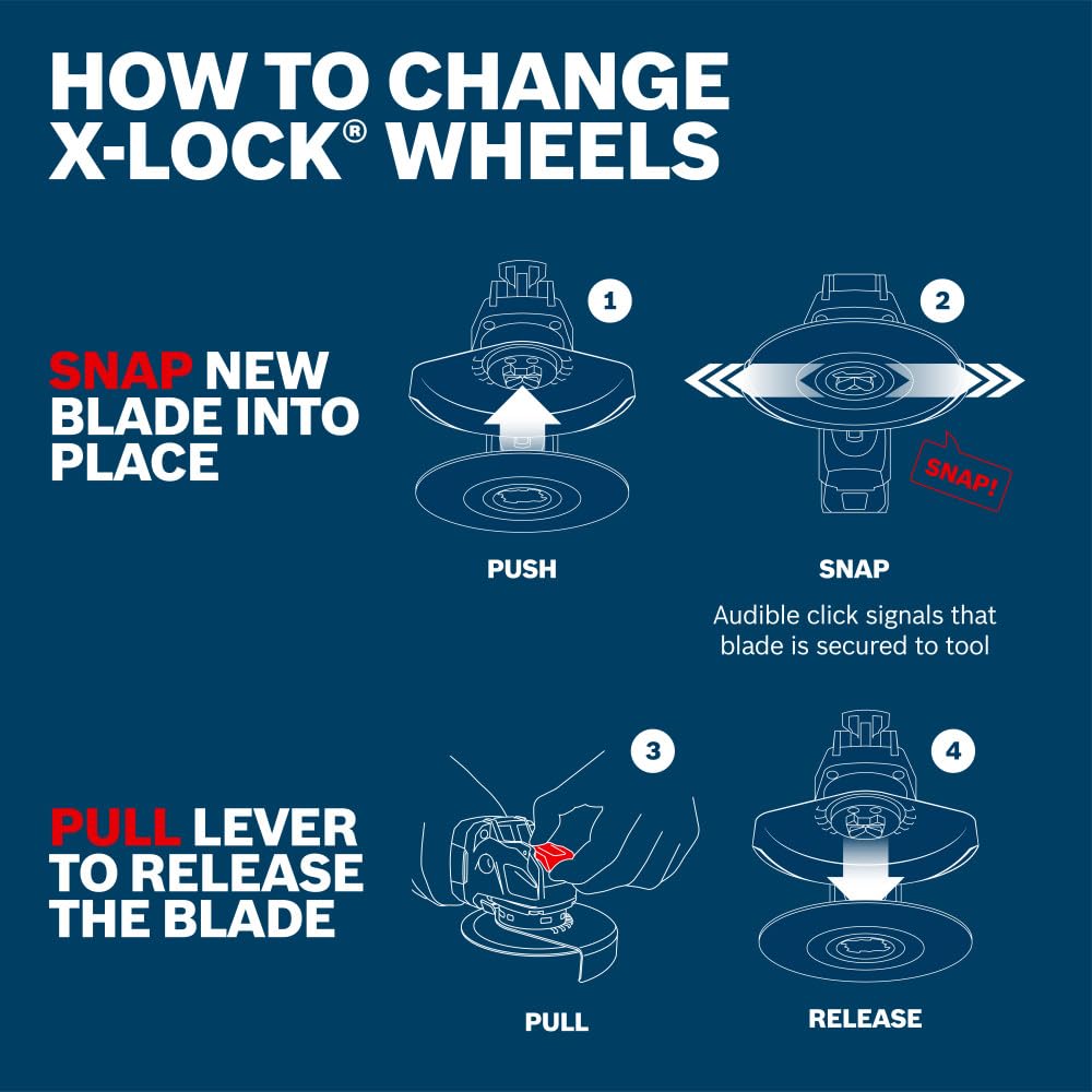 BOSCH GWX27LM450P3 4-1/2 In. X-LOCK® Metal Grinding Wheels - 3 Pack, 30 Grit, Type 27