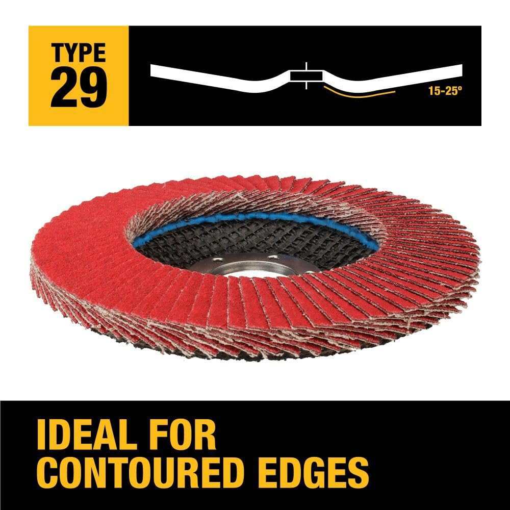 DEWALT DWA8282 80G T29 XP Ceramic Flap Disc, 4-1/2" x 7/8"
