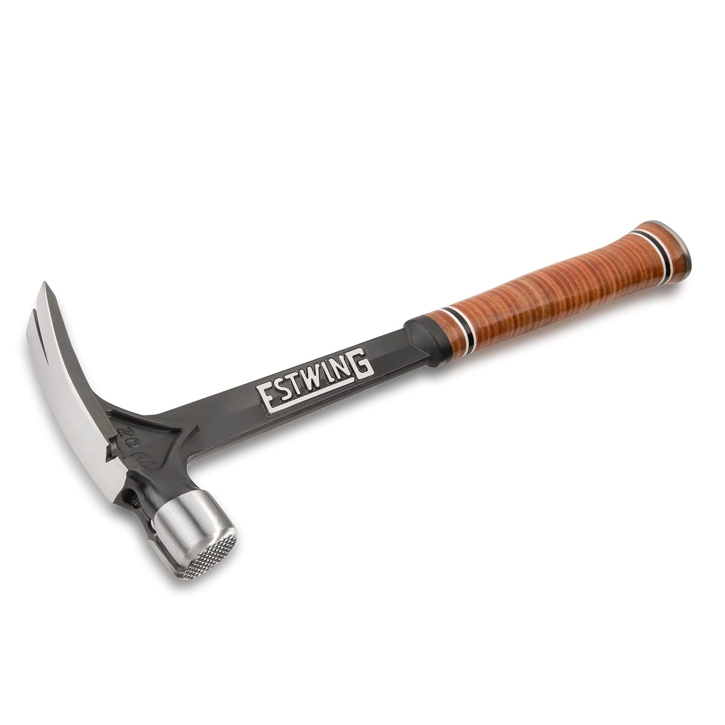 ESTWING Ultra Series Hammer - 19 oz Rip Claw Framing Hammer with Milled Face & Genuine Leather Grip - E19SM
