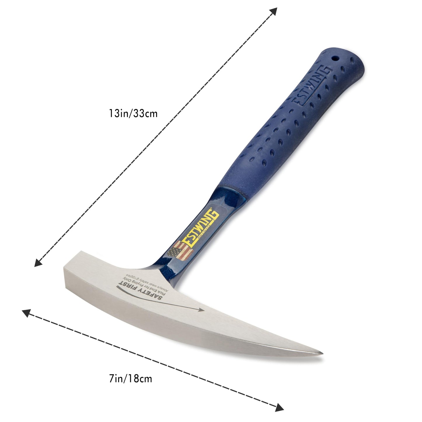 ESTWING Rock Pick - 22 oz Geology Hammer with Pointed Tip & Shock Reduction Grip - E3-22P