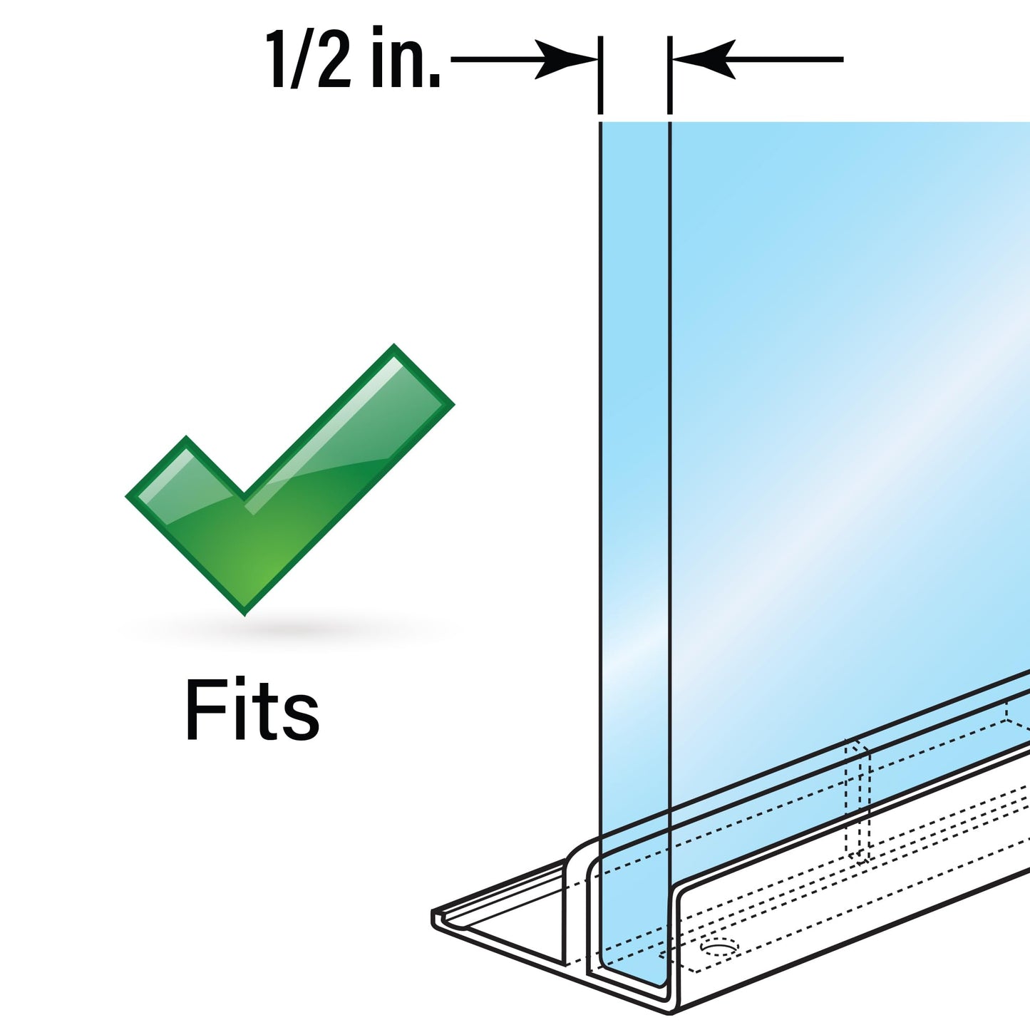 Prime-Line M 6067 Clear Nylon, Tub and Shower Enclosure Bottom Guide (Single Pack)