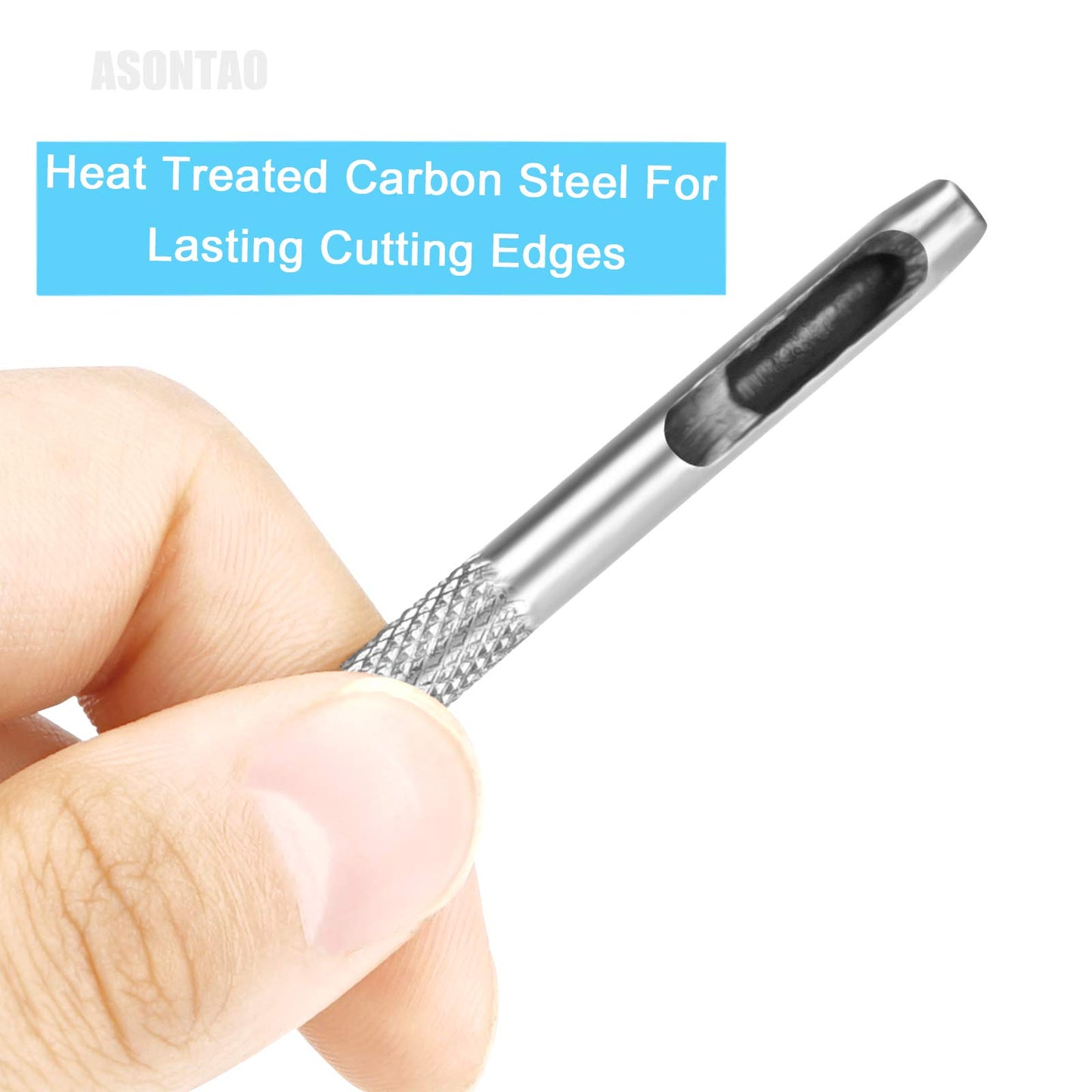 6PCS Hollow Leather Hole Punch Set 1.5-4mm for Belts, Watch Bands, DIY Leather Craft, Repair & Leatherworking Tools - ASONTAO