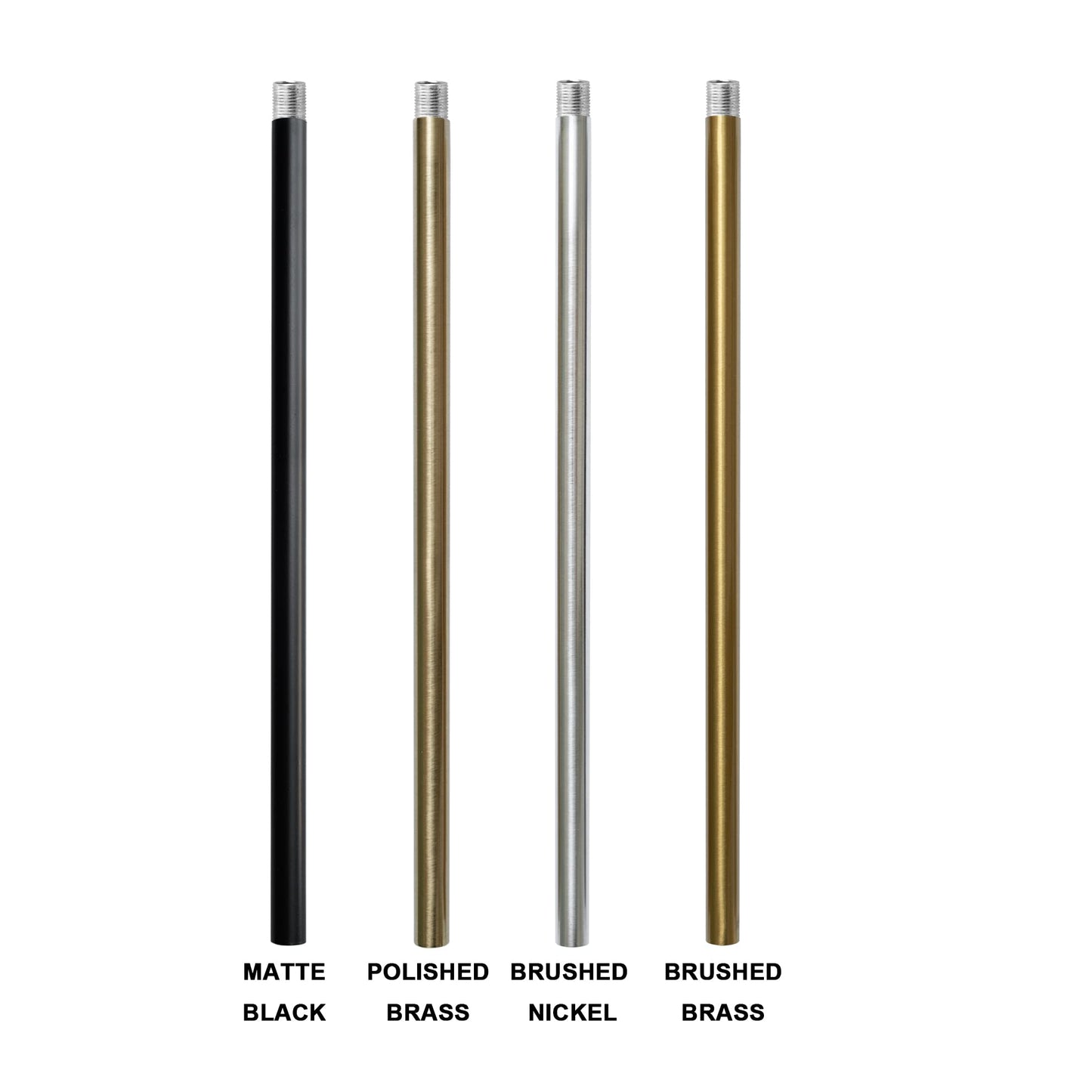 Haligate Matte Black M10 Threaded Extension Rod for Pendant Light, Island Lighting, Chandeliers,Lighting Fixture downrods & Stems,12 Inches