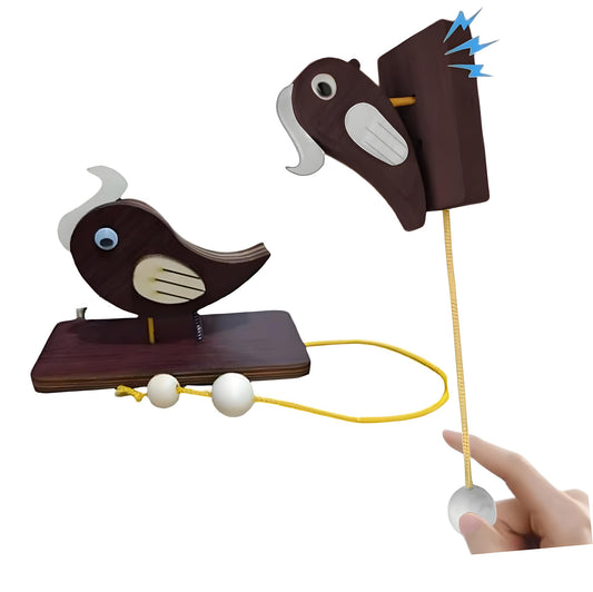 Woodpecker Doorbell & Door Knocker - Handcrafted Wooden Hanging Decoration for Front Door Entrance