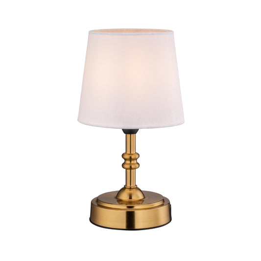 O’Bright Seraph Mini Cordless LED Table Lamp with Dimmer, Rechargeable Battery, 3-Level Brightness, Antique Brass for Bedside & Patio