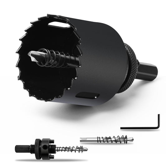 3-1/2" | 89mm Hole Saws with Heavy Duty Arbor HSS Bi-Metal Hole Cutter Drill Bit for Wood Cornhole Boards Plastic Drywall Metal Fiberboard(Black)