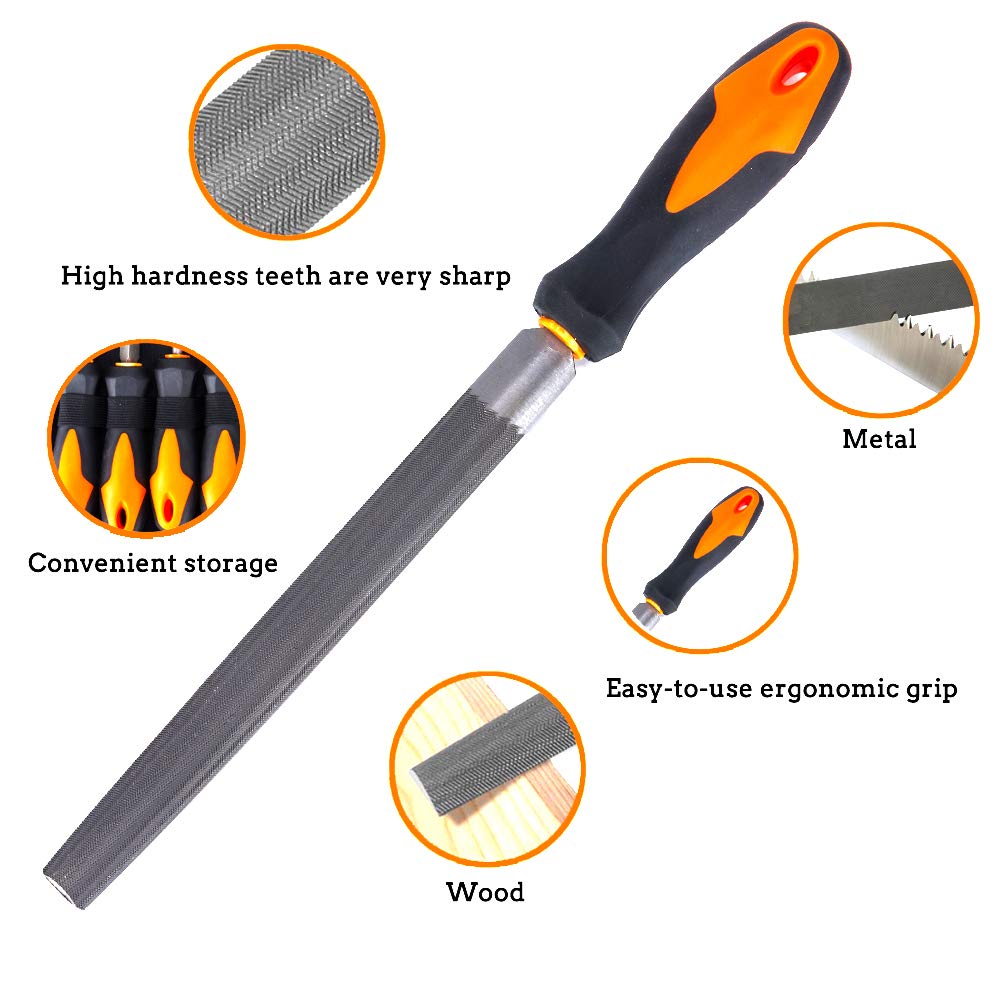 17-Piece File Tool Set with Case – T12 Alloy Steel, Precision Flat/Triangle/Half-Round/Round Files + 12 Needle Files & Brush