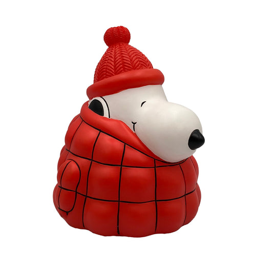 Mark Feldstein, Peanuts Snoopy Puffer Jacket LED Illuminated Resin Tabletop Light, Red, 6 Inch