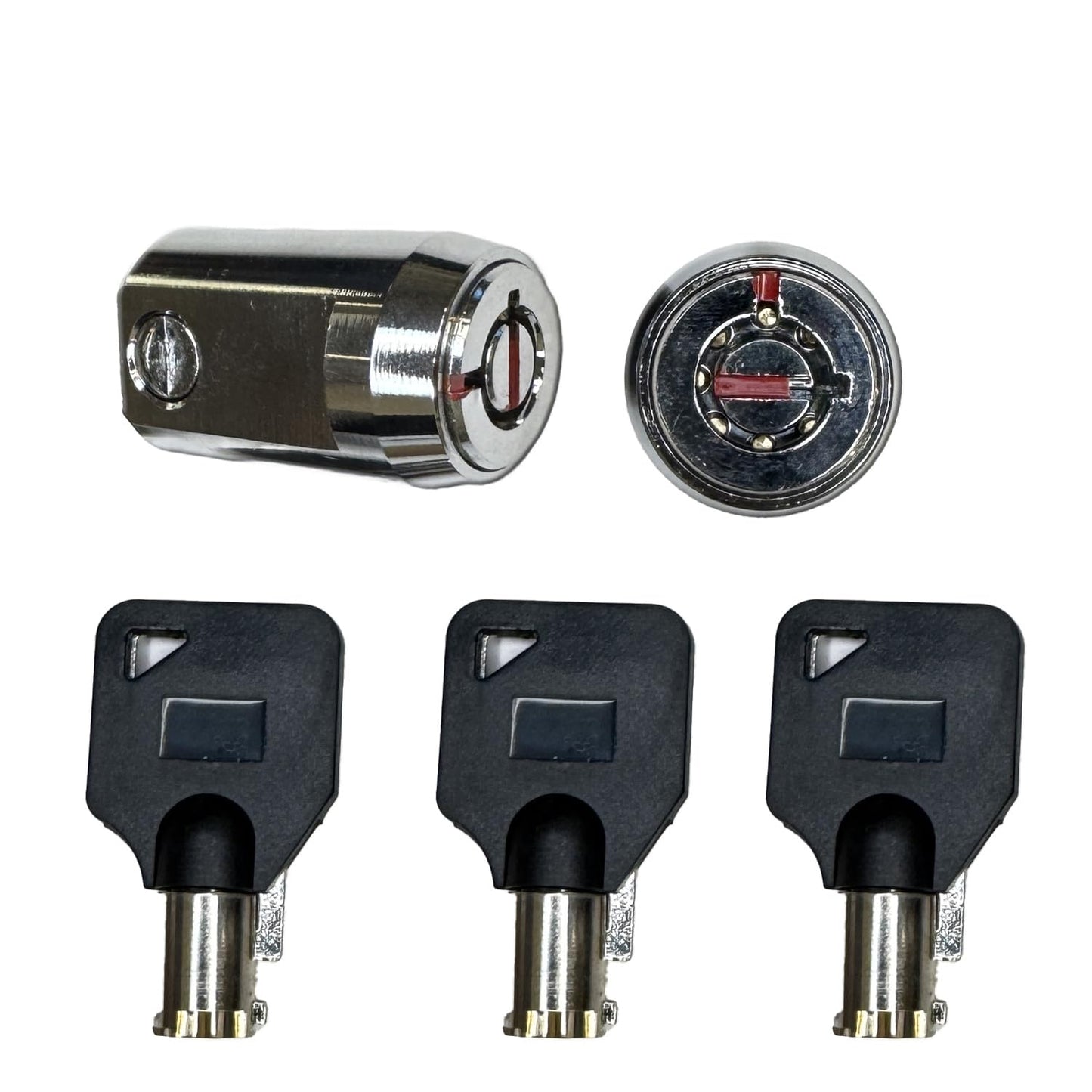 RiKey Security - Storage Cylinder Lock with 3 Tubular Keys for Roll-up Door Unit Secure 19mm