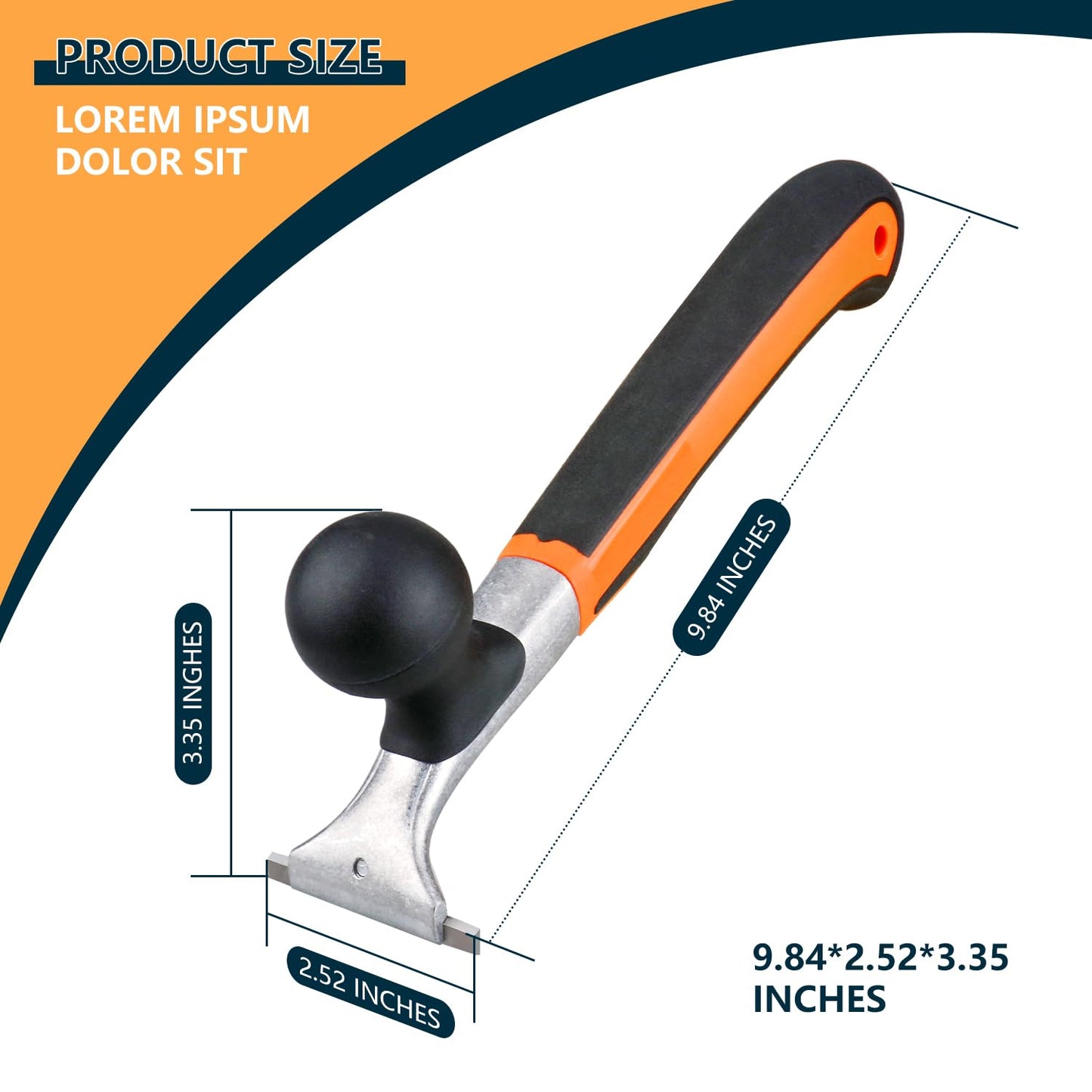 Premium 2.5" Ergonomic Carbide Scraper, Heavy-Duty Paint & Floor Scraper for Varnish, Glue, Rust, Paint, Resin, Stains, Putty & Scratches