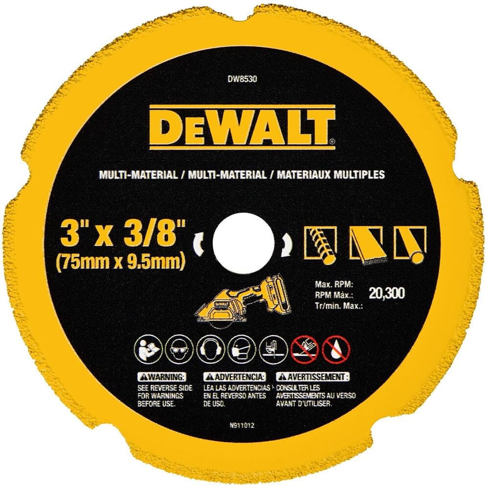 DEWALT Cut Off Wheel, 3", with Fine Finish, Ultra Sharp Carbide (DW8530)