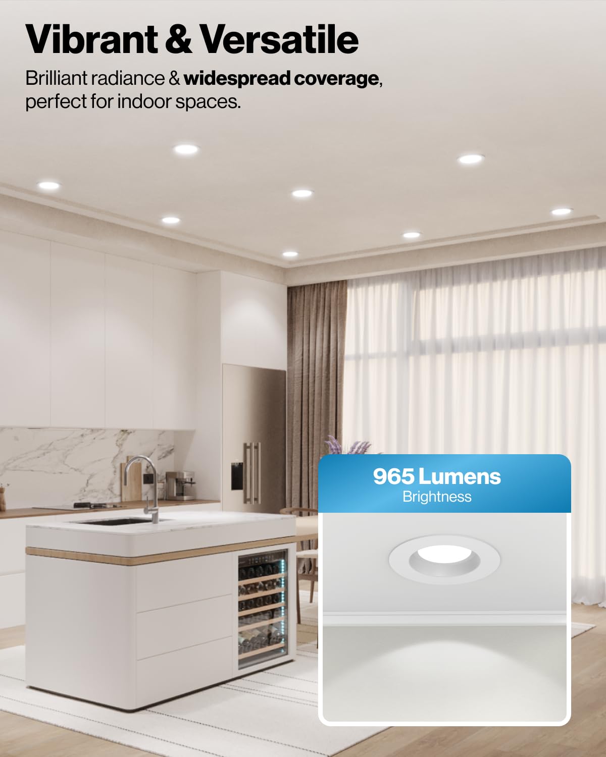 Sunco 12-Pack 6" LED Recessed Lights, Dimmable Retrofit Can, Smooth Trim, 13W (75W), 965LM, CCT Selectable 2700-5000K, Damp Rated UL