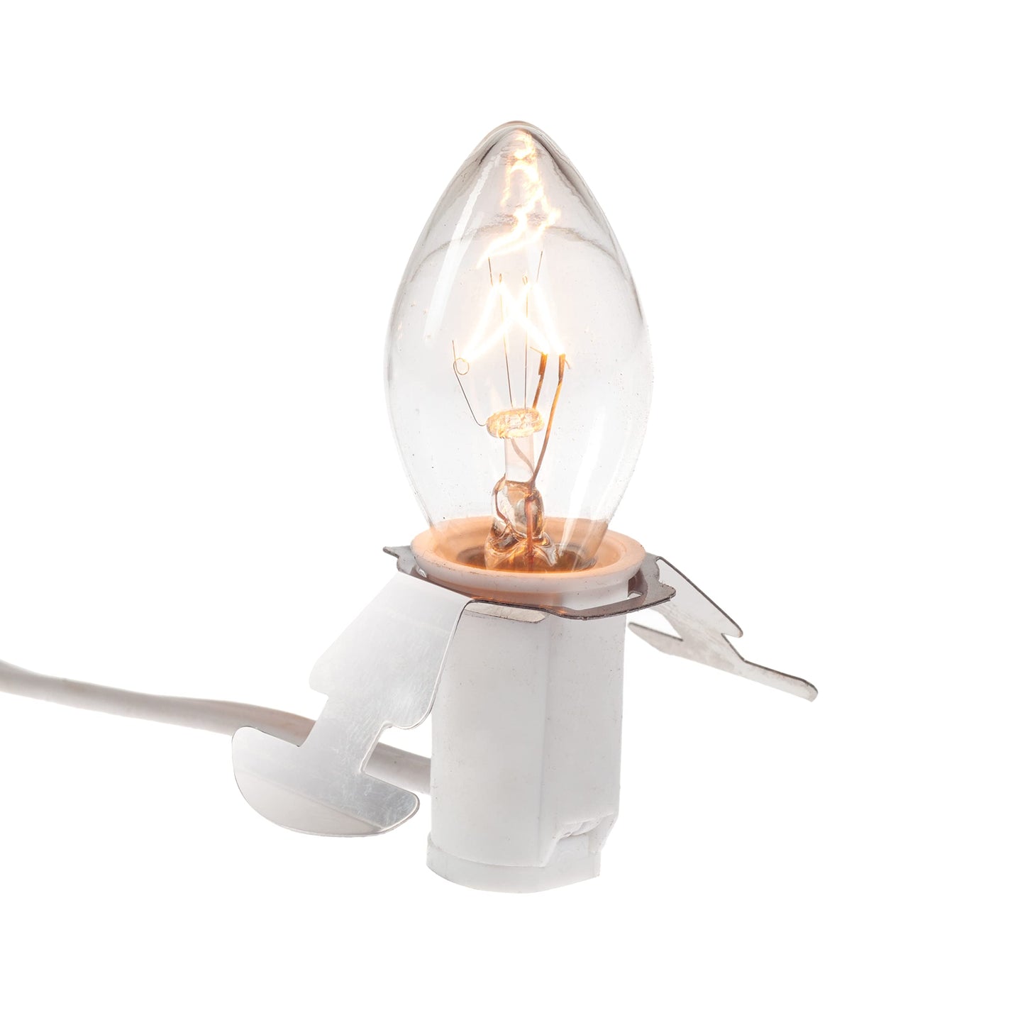 Creative Hobbies Single Light Replacement Clip in Lamp Cord for Christmas Village House Includes Clear Incandescent Light Bulb