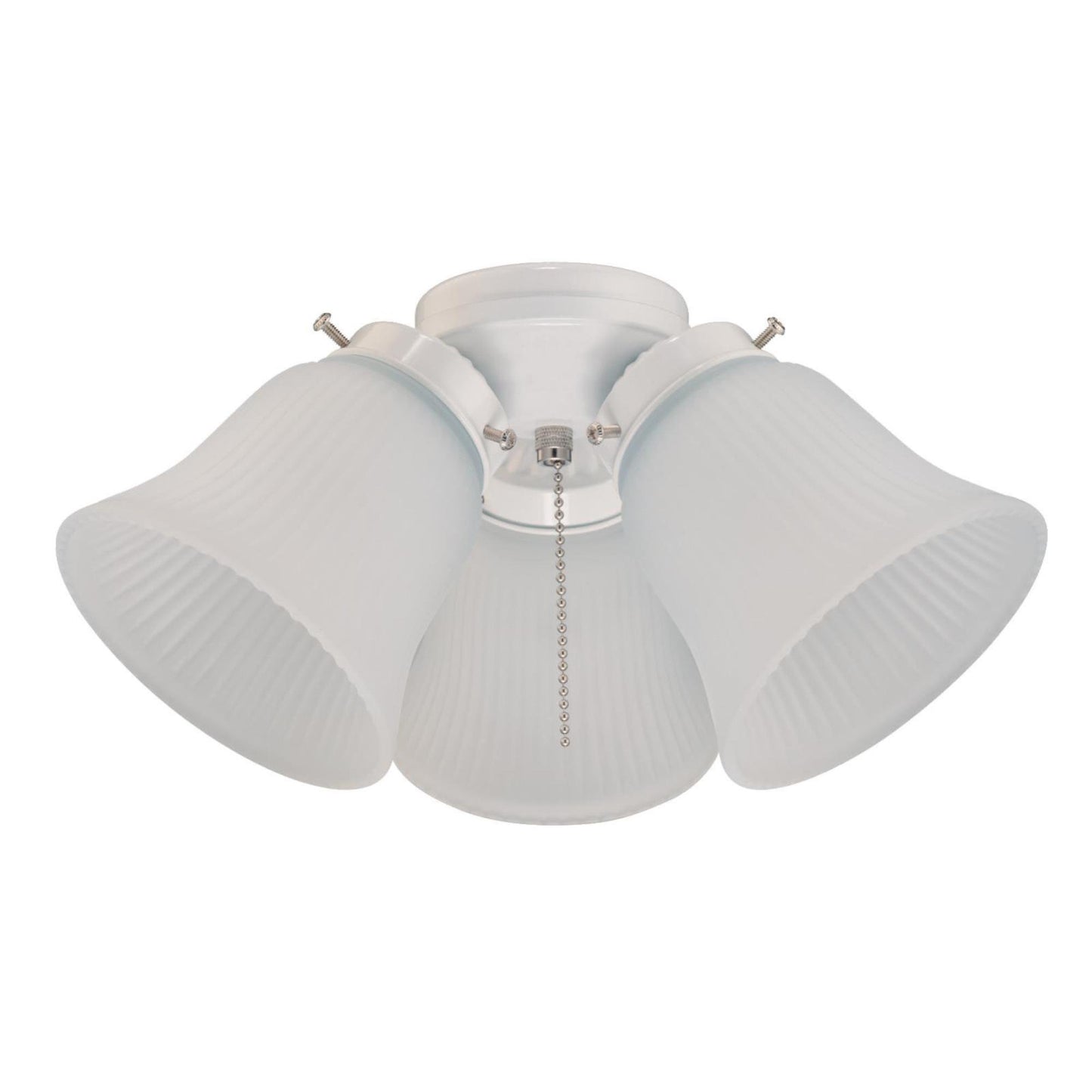 Westinghouse 77847 3LGT WHT Fros 3 Frosted Ribbed Glass Ceiling Fan Light Kit, No Size, WHITE