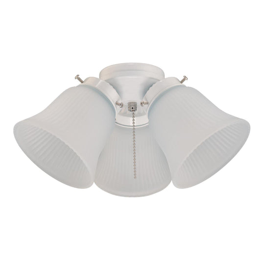 Westinghouse 77847 3LGT WHT Fros 3 Frosted Ribbed Glass Ceiling Fan Light Kit, No Size, WHITE