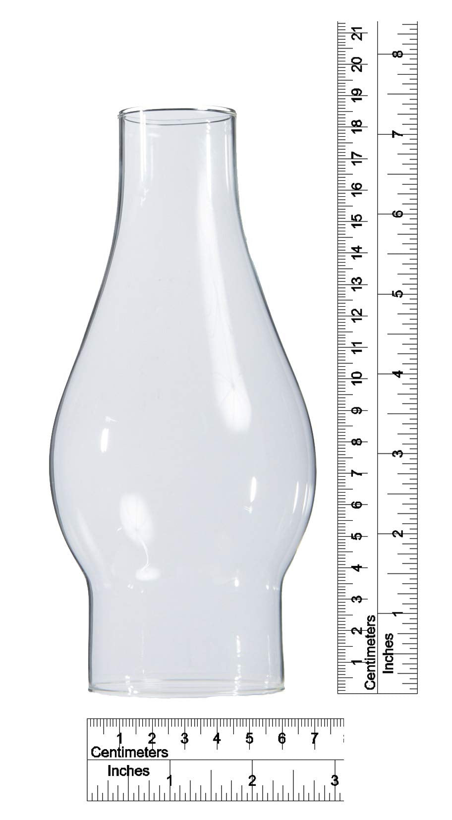 B&P Lamp® 2 1/2 Inch Base by 7 1/2 Inch Tall Clear Oil and Kerosene Lamp Chimney