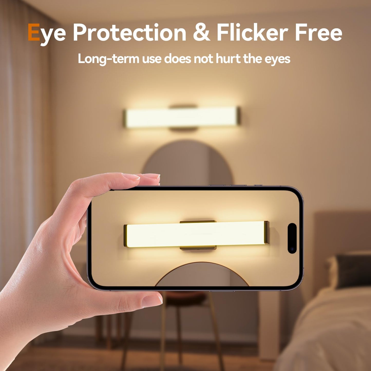 Amico 16" Dimmable LED Bathroom Vanity Light, 5CCT Modern Wall Lamp for Mirror, Kitchen, Hallway, Living Room, Black, ETL Certified