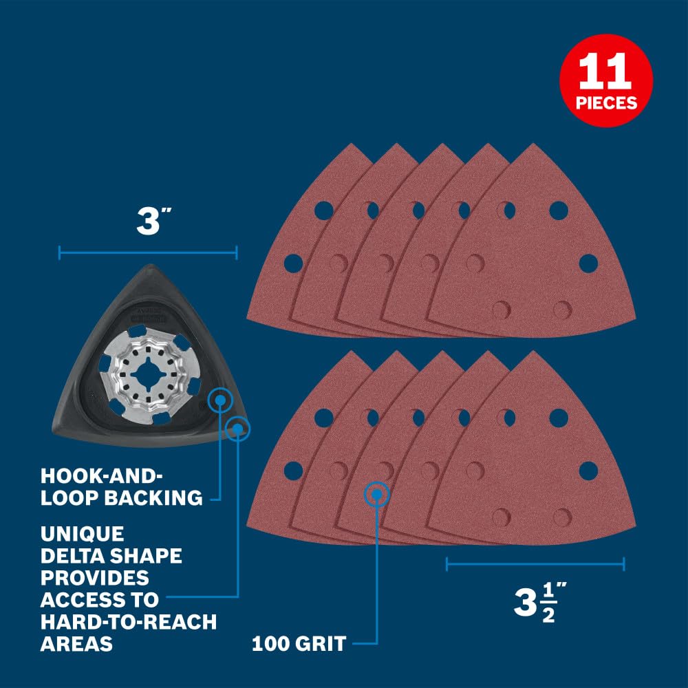Bosch OSL350SPDK 11 pc. Starlock® Oscillating Multi-Tool Delta Sanding Pad Kit