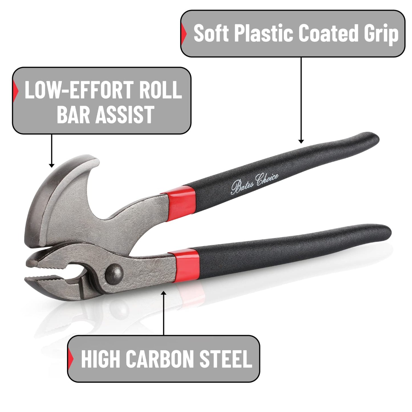 Bates 11" Nail Puller Pliers - Multi-Tool for Nails, Staples, Trim, Carpentry, Hand Tools, Cats Paw Nail & Staple Remover