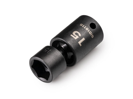TEKTON 3/8 Inch Drive x 15 mm Shallow 6-Point Universal Joint Impact Socket | SID18115