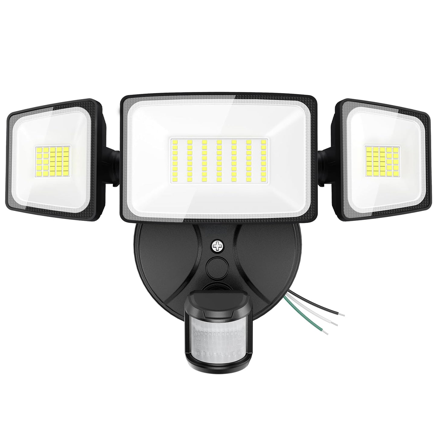 Onforu 75W LED Motion Sensor Flood Light, 7000lm, 3-Head Outdoor Security Light, IP65 Waterproof, Dusk-to-Dawn, 6500K for Yard & Garage