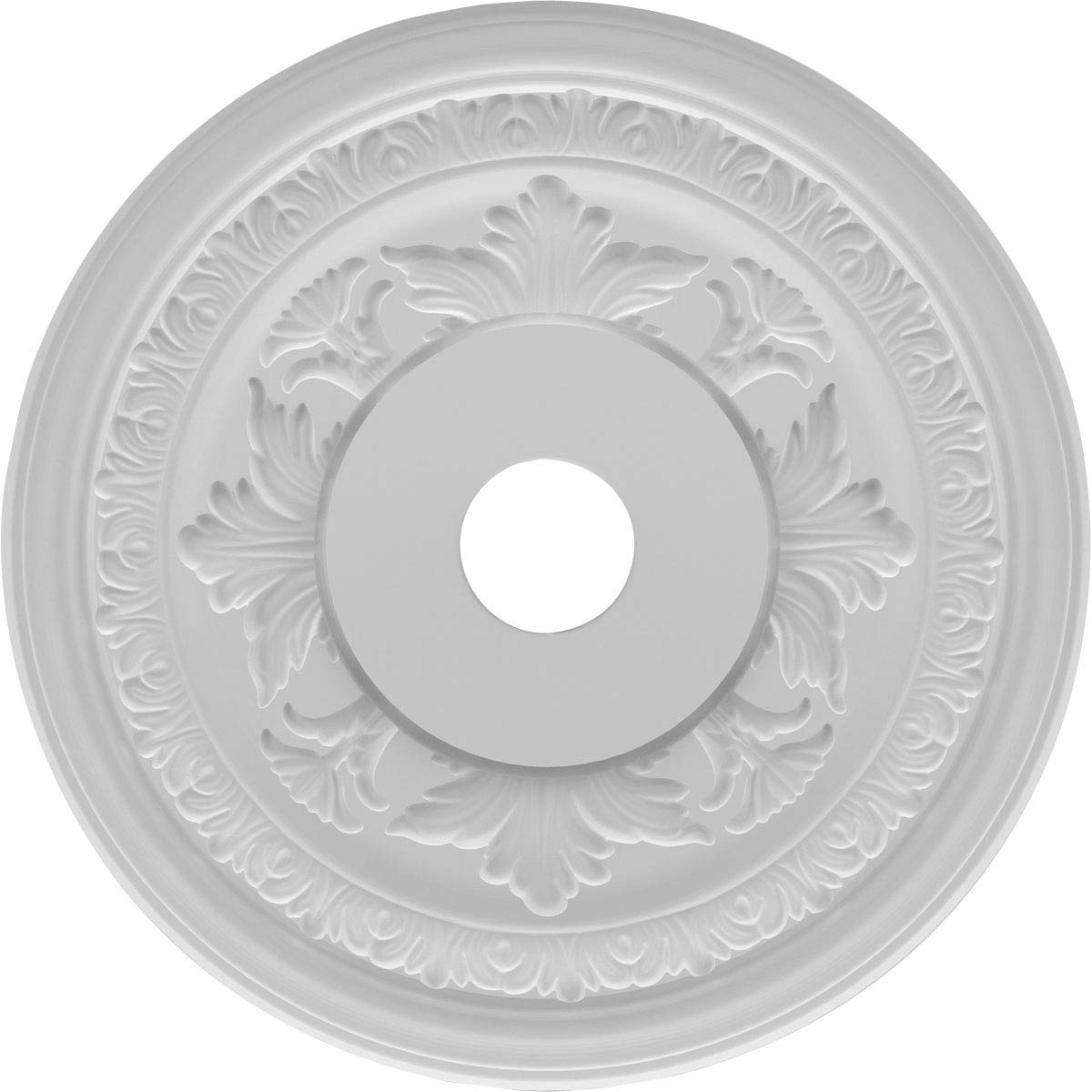Ekena Millwork CMP22BA Baltimore Thermoformed PVC Ceiling Medallion (Fits Canopies up to 7 3/4"), 22"OD x 3 1/2"ID x 1"P