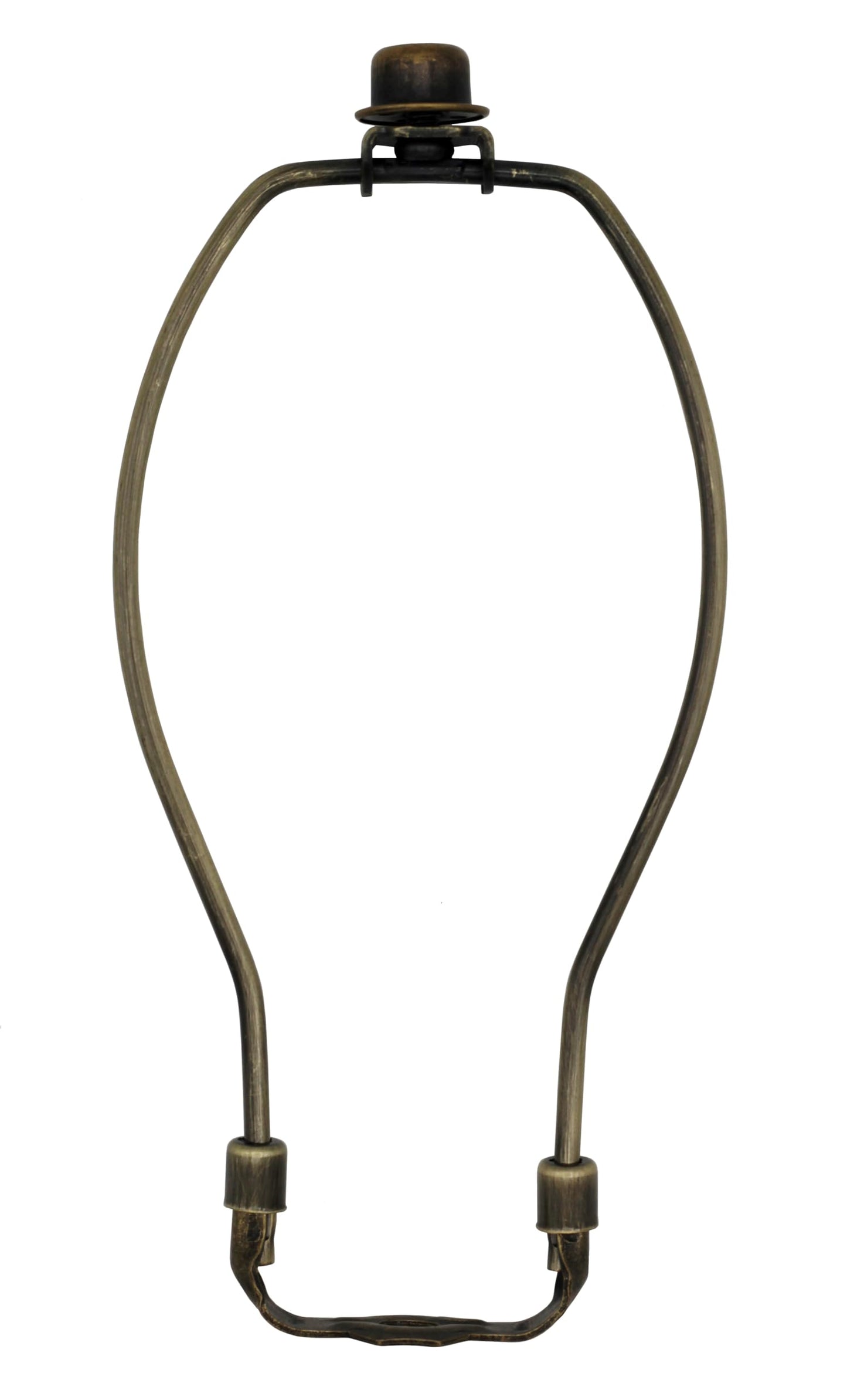 Creative Hobbies® 8 Inch Lamp Harp Kit - Regular Weight, Polished Finish | Harp, Finial and Harp Base Set for Table and Floor Lamps (Antique)