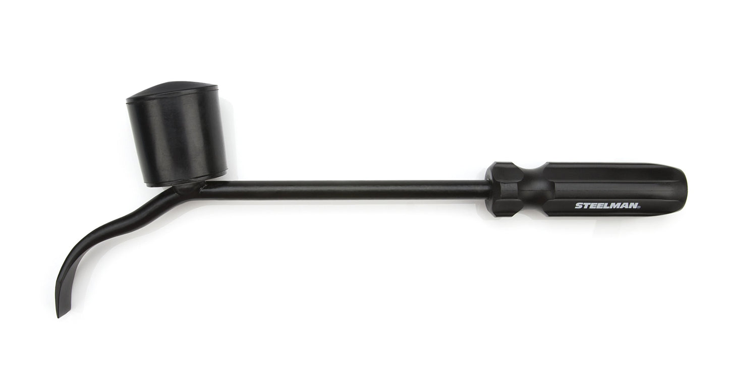 Steelman Hubcap Remover Tool for Auto Mechanics, Heavy-Duty Steel, Large Rubber Hammer Face, Wide Prying Blade, Secure Grip