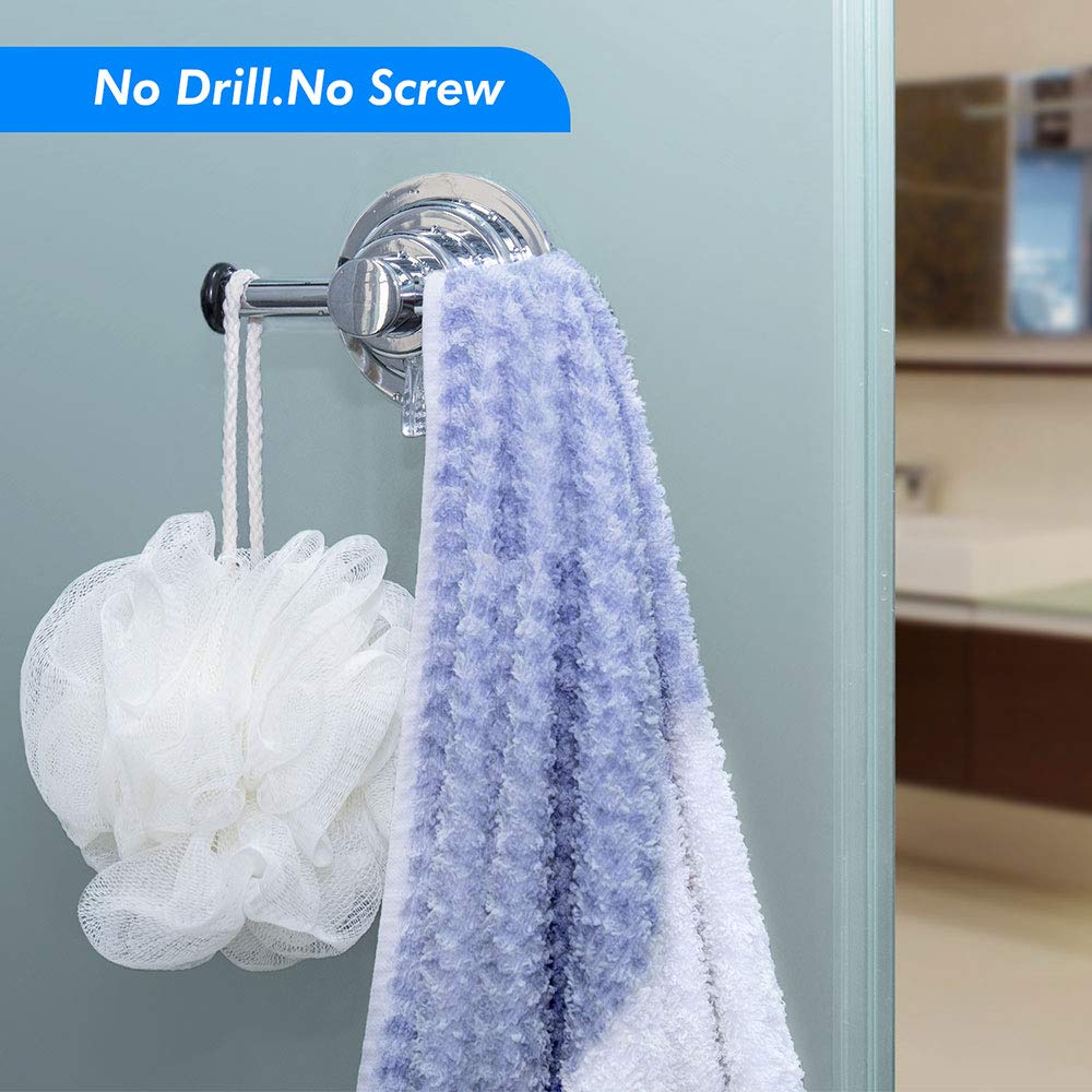 BOPai Stylish Suction Cup Hooks for Shower Loofah Towel Washcloth, Relocatable Holder