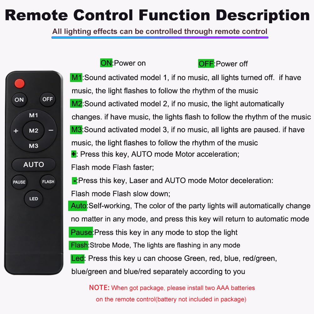 Disco Ball Party Lights Indoor/Outdoor, 3 Sound-Activated Strobe Balls with Remote for Christmas, Halloween, KTV & Club Parties