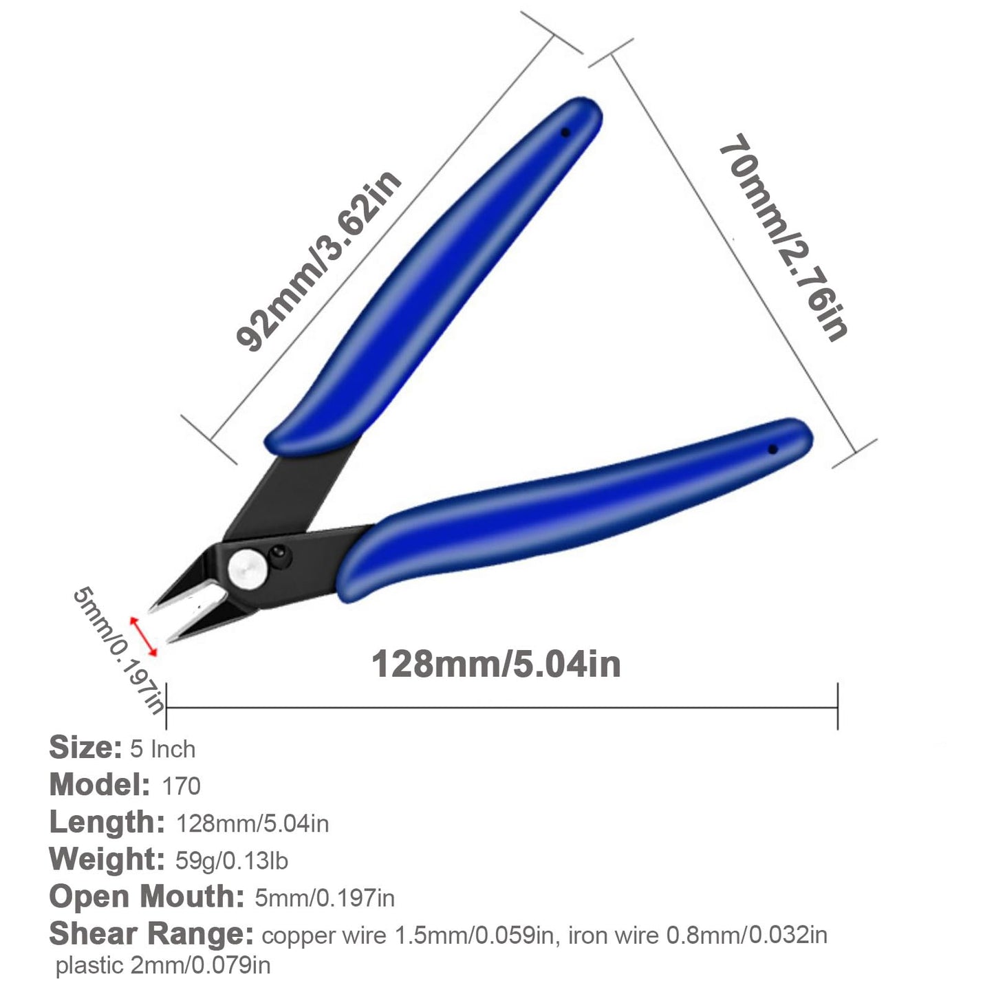 Flush Cutters, 2 PCS Micro Wire Cutters for Craft, Jewlery Making, Electronics, Plastic Models, Zip Tie Sprue Cutter