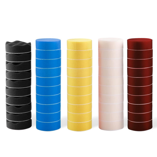 ZFE Polishing Pad, 50pcs 3 inch(80 mm) Sponge Buffing Pads, Foam Polishing Pad Kit for Car Sanding, Polishing and Waxing